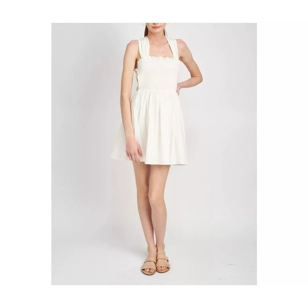 EMORY PARK Women's Babydoll Dresses Mini In White - Size Medium